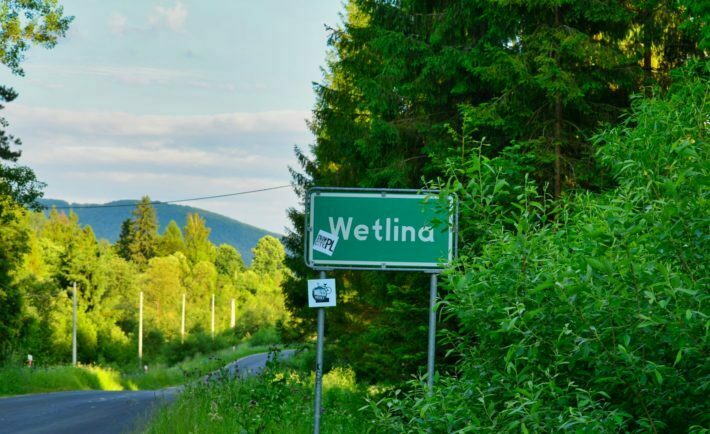 Wetlina - wjazd do miejscowości od strony Cisnej